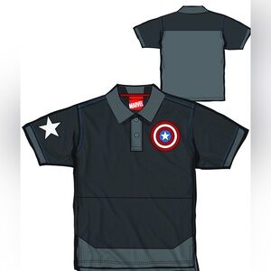Mens Marvel Captain America polo-style shirt size S